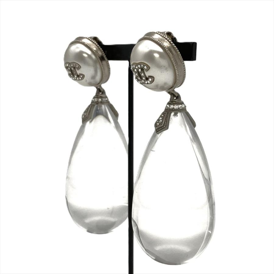 CHANEL パール ドロップ式イヤリングセール価格 CHANEL（シャネル） ティアドロップ イヤリング A18S ラインストーン