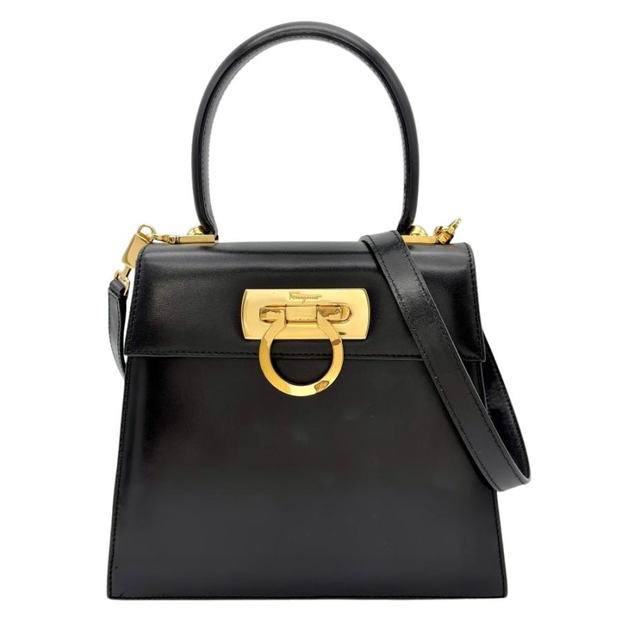 フェラガモ Ferragamo ガンチーニ トップハンドル ハンドバッグ 2WAY