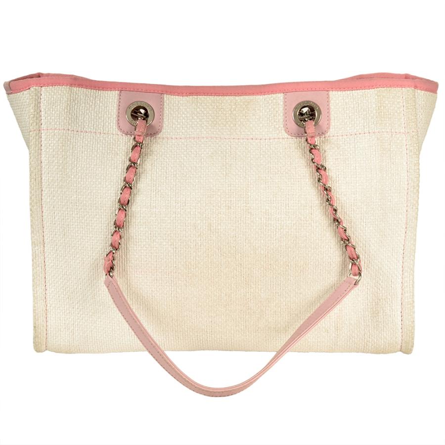 CHANEL（シャネル） ドーヴィルMM チェーン トートバッグ ストロー