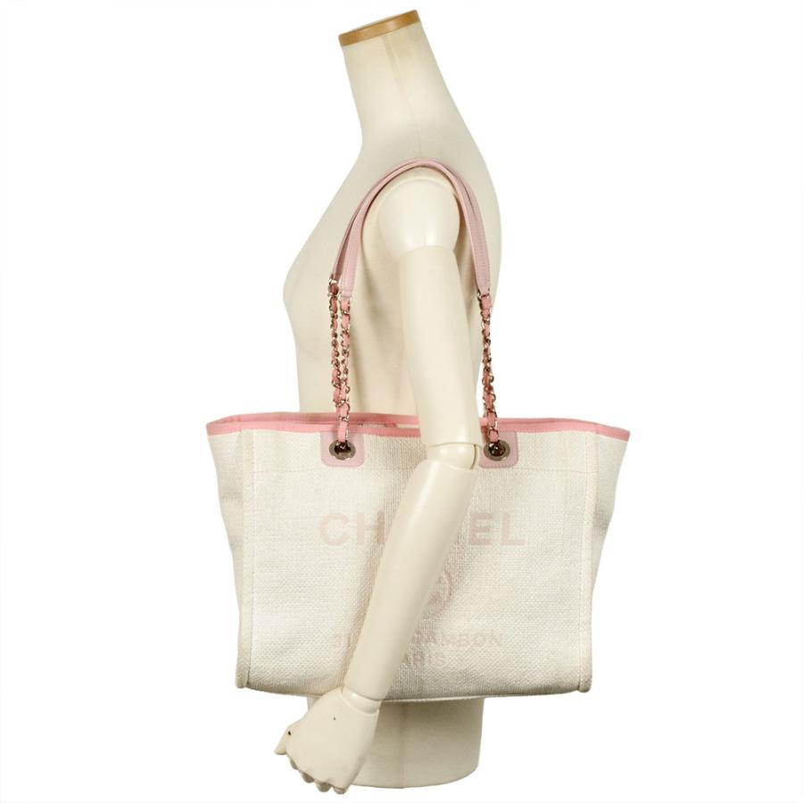 CHANEL（シャネル） ドーヴィルMM チェーン トートバッグ ストロー
