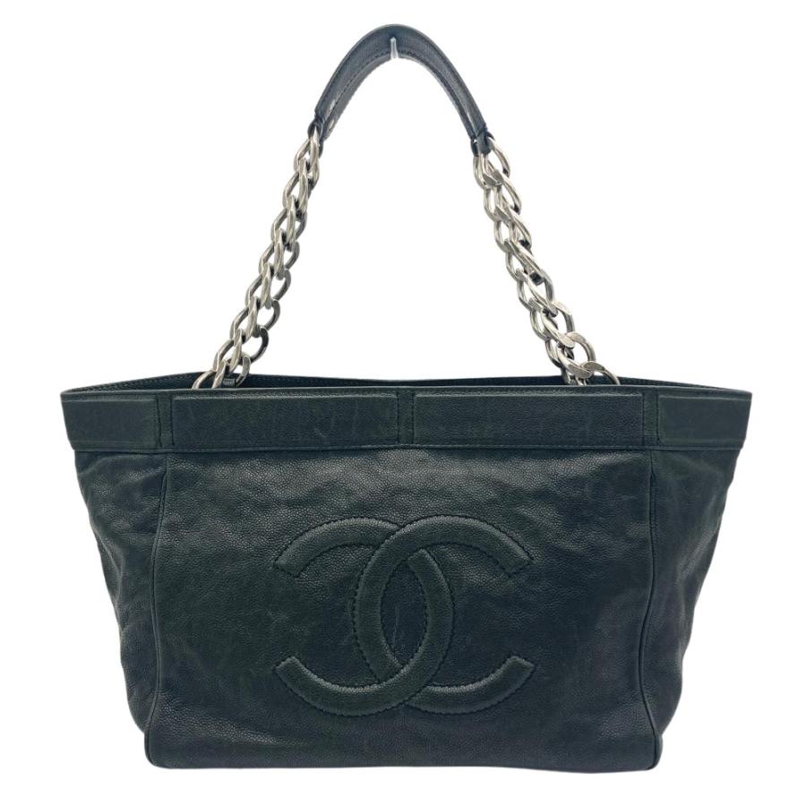 CHANEL キャビアスキン チェーン トートバッグ キャビアスキン シャネル CHANEL チェーン トートバッグ ブラック