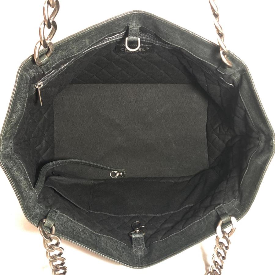 キャビアスキン シャネル CHANEL チェーン トートバッグ ブラック