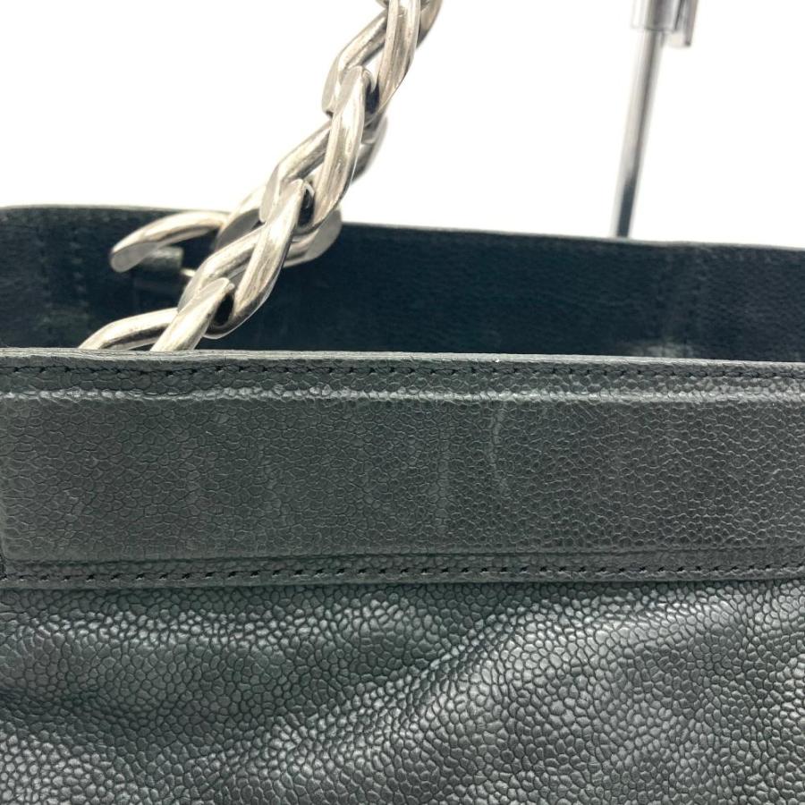 キャビアスキン シャネル CHANEL チェーン トートバッグ ブラック