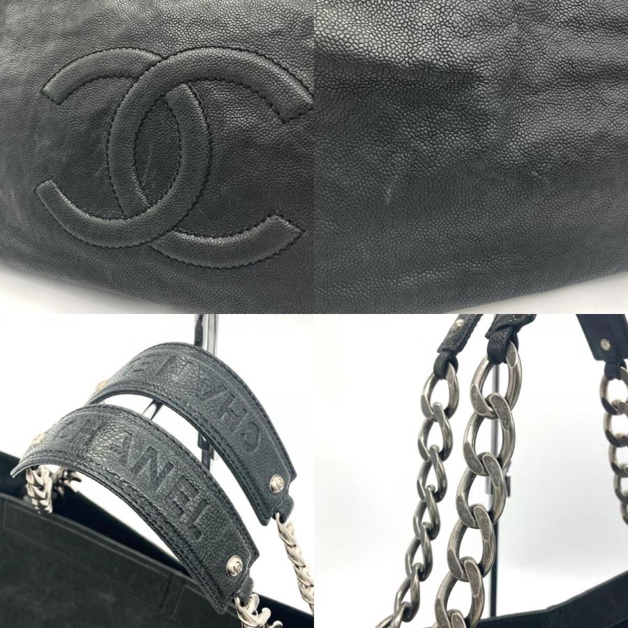 キャビアスキン シャネル CHANEL チェーン トートバッグ ブラック
