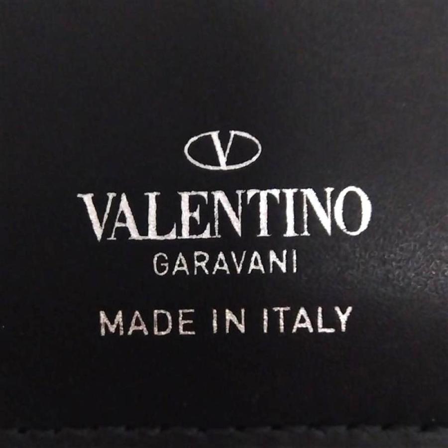 ヴァレンティノ VALENTINO VLTNロゴ 二つ折り財布 レザー UY2P0654LVN ブラック メンズ【中古】 VALENTINO（ヴァレンティノ） VALENTINO VLTNロゴ 二つ折り財布 レザー
