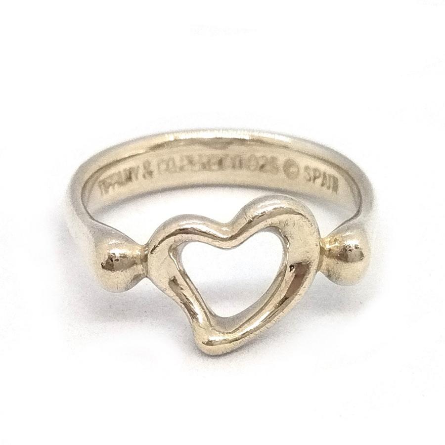 美品 ティファニー エルサペレッティ オープンハート リング 約8.5号 Elsa Peretti ティファニー Tiffany&Co. オープンハート リング 指輪