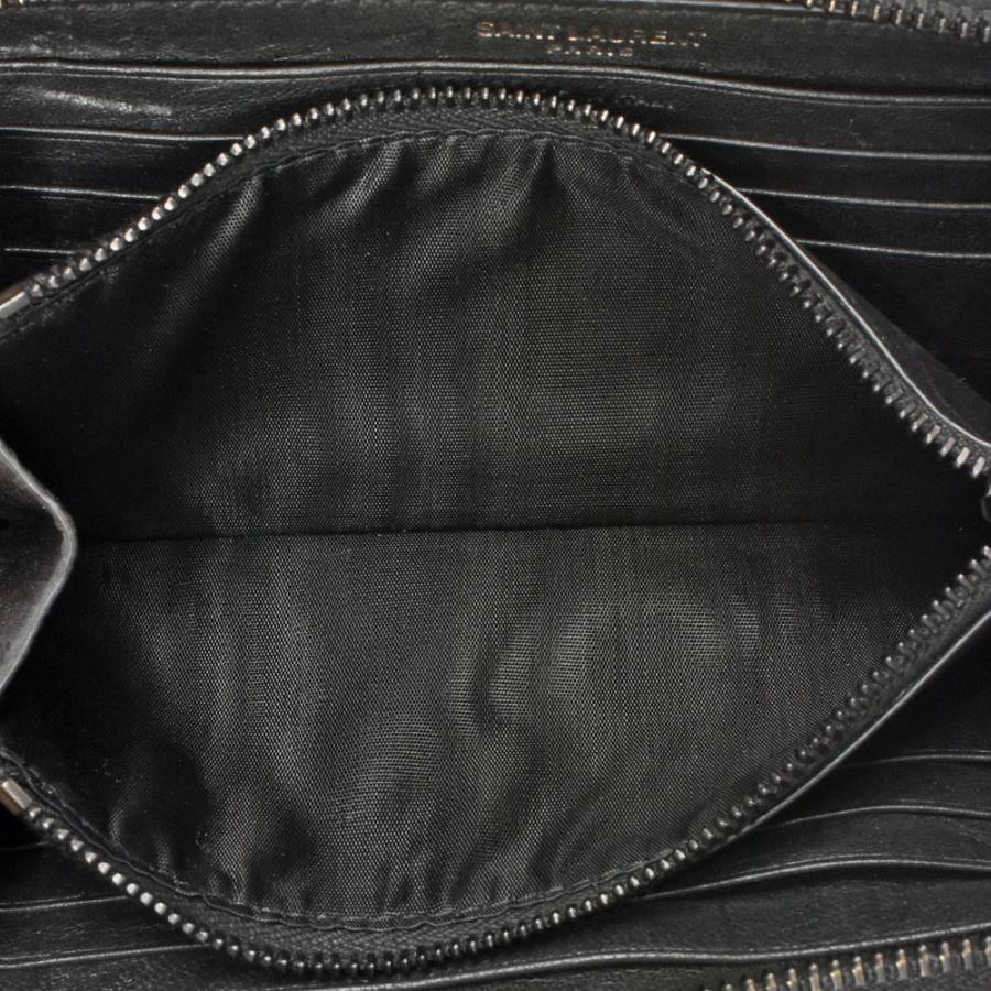 サンローラン SAINT LAURENT 型押し エンボス ラウンドファスナー