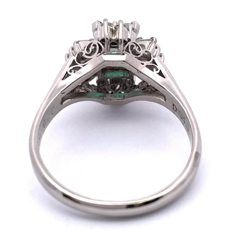 リング 指輪 エメラルド 0.73ct 約14号 Pt900 6.6g デザイン