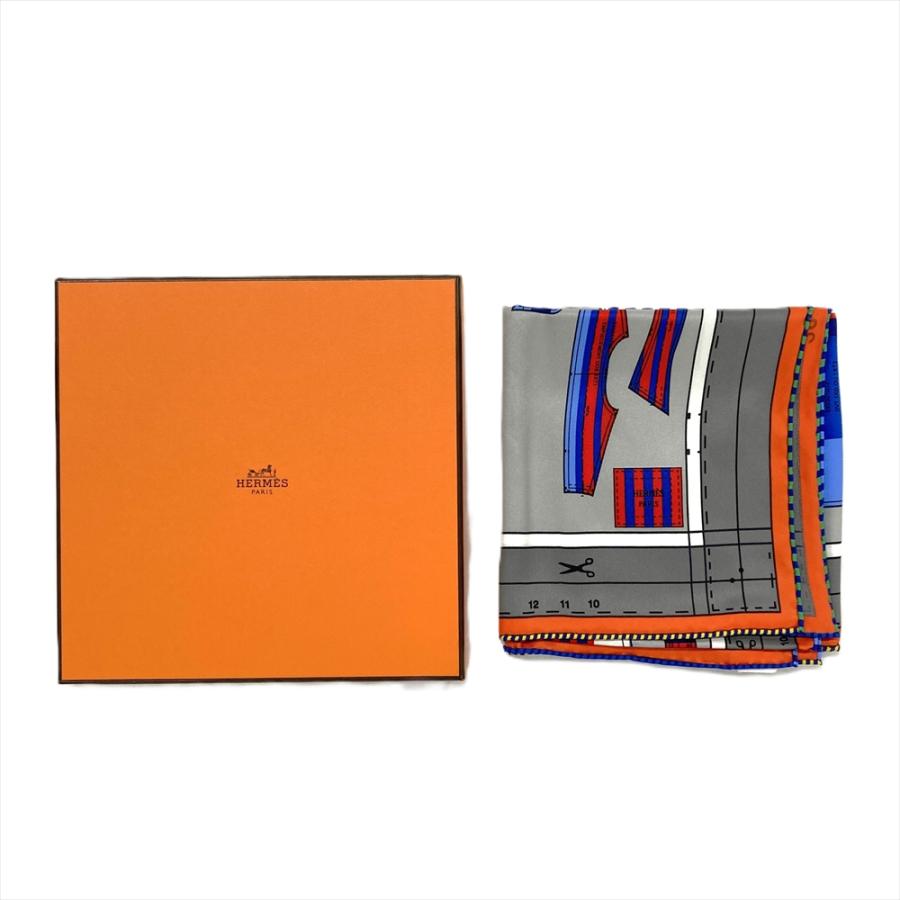 HERMES エルメス　カレ 70　シルク　スカーフ　タグ付き　プレタポルテ HERMES エルメス カレ 70 プレタポルテ スカーフ シルク ブルー