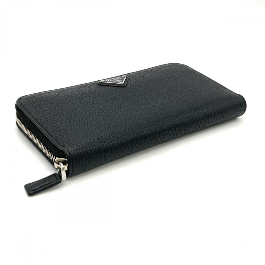 PRADA（プラダ） ラウンドファスナー 長財布 2ML317 ブラック シルバー