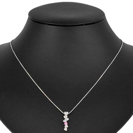 美品　ジェムケリー Pt850 ピンクサファイア ネックレス GEMCEREY ジェムケリー ピンクサファイア ネックレス ハート
