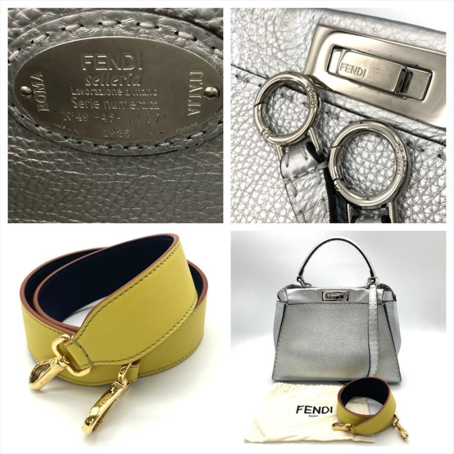 FENDI フェンディ セレリア ピーカブー ミニ シルバー 中古・古着通販】FENDI (フェンディ) セレリア ピーカブー ミニ グレー