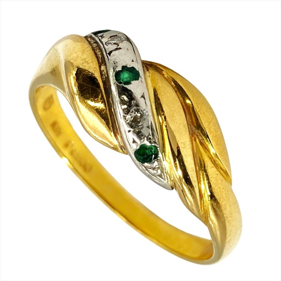 タサキ TASAKI コンビ リング 指輪 ダイヤモンド 0.06ct 約11号 K18 3g