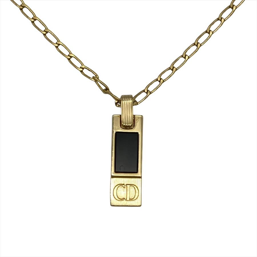 クリスチャンディオール Christian Dior バー トップ ネックレス GPg 