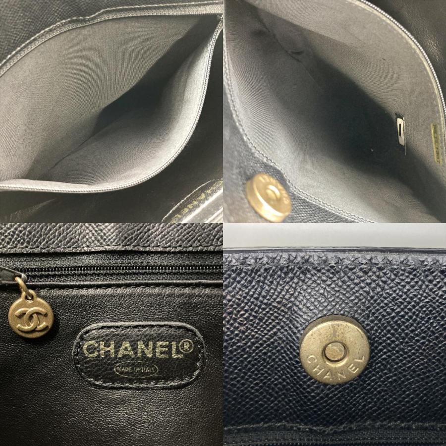 CHANEL（シャネル） ロゴ ショルダーバッグ キャビアスキン ブラック