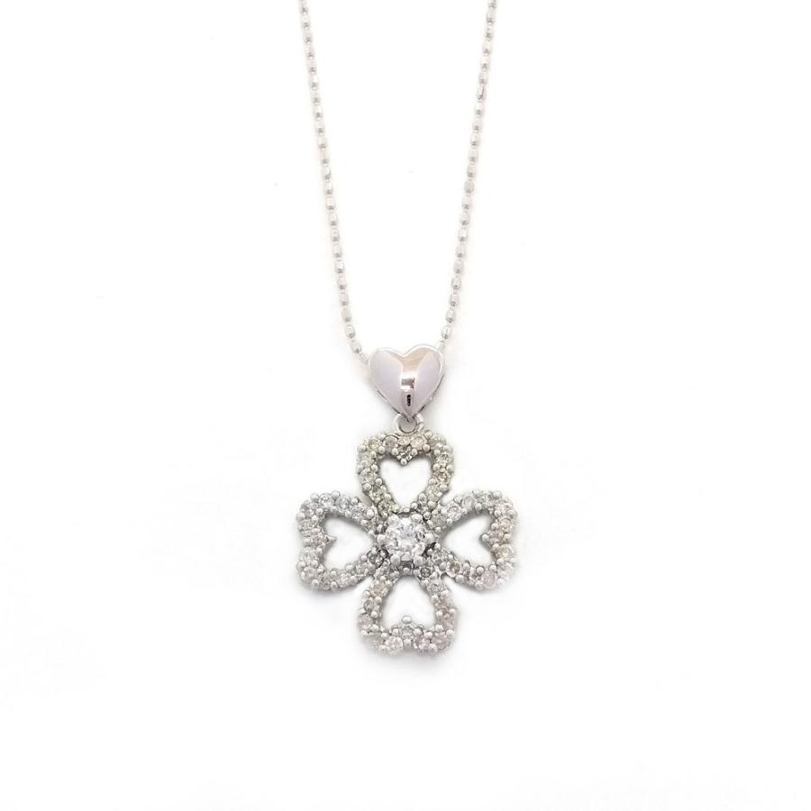 ツツミ TUTUMI クローバーモチーフ ネックレス ダイヤモンド 0.64ct
