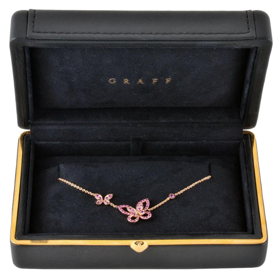 グラフ GRAFF ダブル バタフライ シルエット ネックレス ピンク