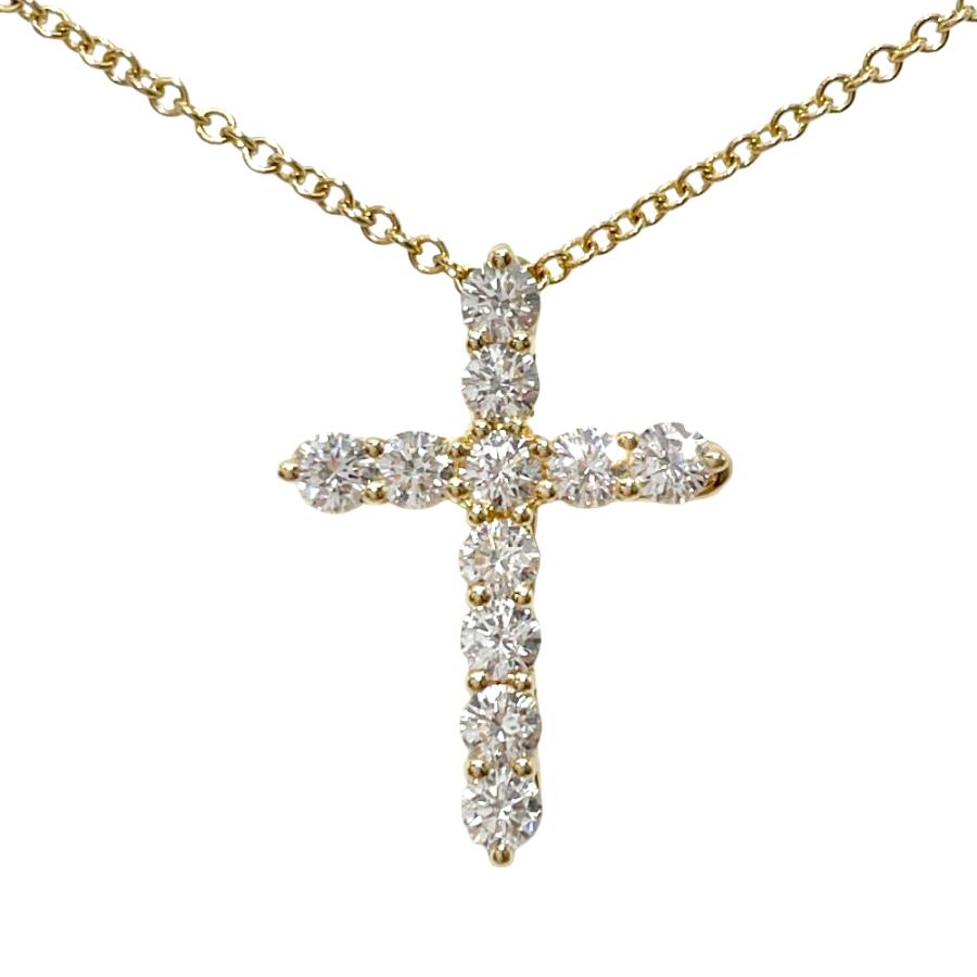 【磨き済】ティファニー スモール クロス ダイヤ ネックレス 7390 TIFFANY&Co.（ティファニー） スモール クロス ネックレス