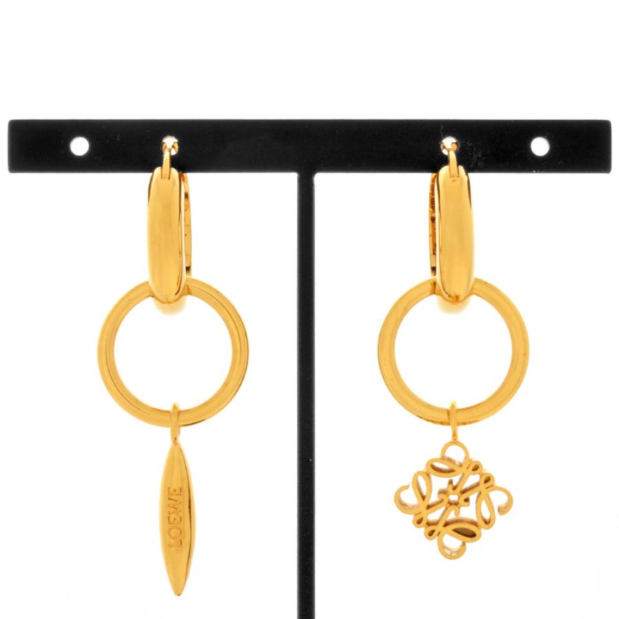 LOEWE（ロエベ） アナグラム アシンメトリー ピアス 真鍮 ゴールド