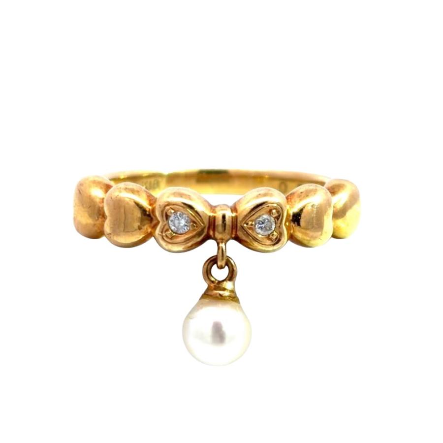 タサキ TASAKI ベビーパール4.5mm リボンモチーフ リング 指輪 