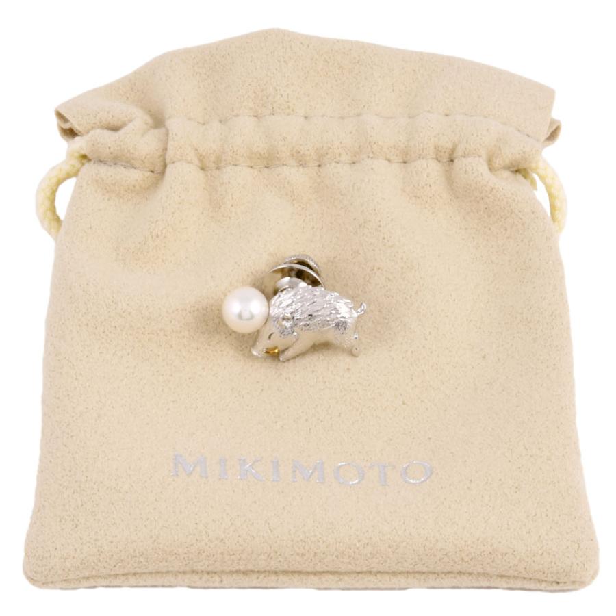 MIKIMOTO ミキモト イノシシ ブローチ シルバー パール 7.0mm MIKIMOTO ミキモト イノシシ ブローチ シルバー パール 7.0mm