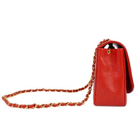 シャネル CHANEL ダイアナ25 A01165 レッド ゴールド金具 キャビアスキン レディース ショルダーバッグ シャネル CHANEL ダイアナ25 A01165 レッド ゴールド金具 キャビア