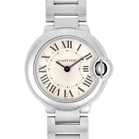 腕時計 カルティエ Cartier バロンブルー 28mm Ss レディース 時計 クォーツ シルバー文字盤 Wz4