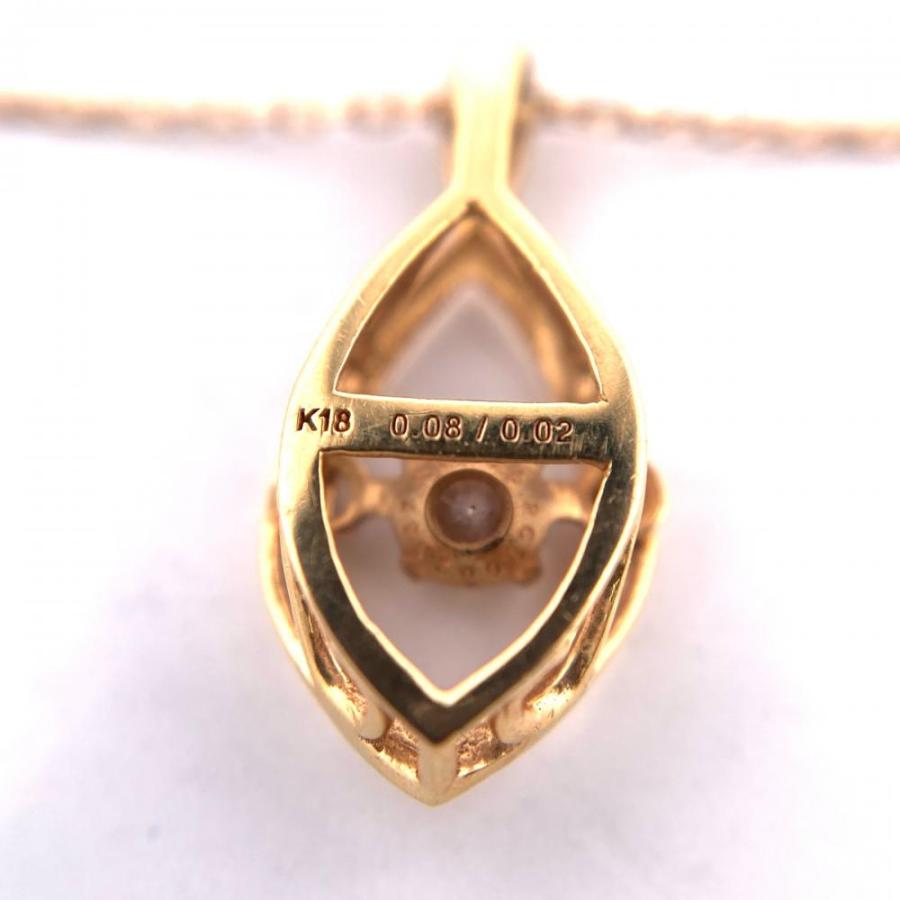 ペンダント ネックレス ダイヤモンド 0.08ct K18 1.3g ゴールド