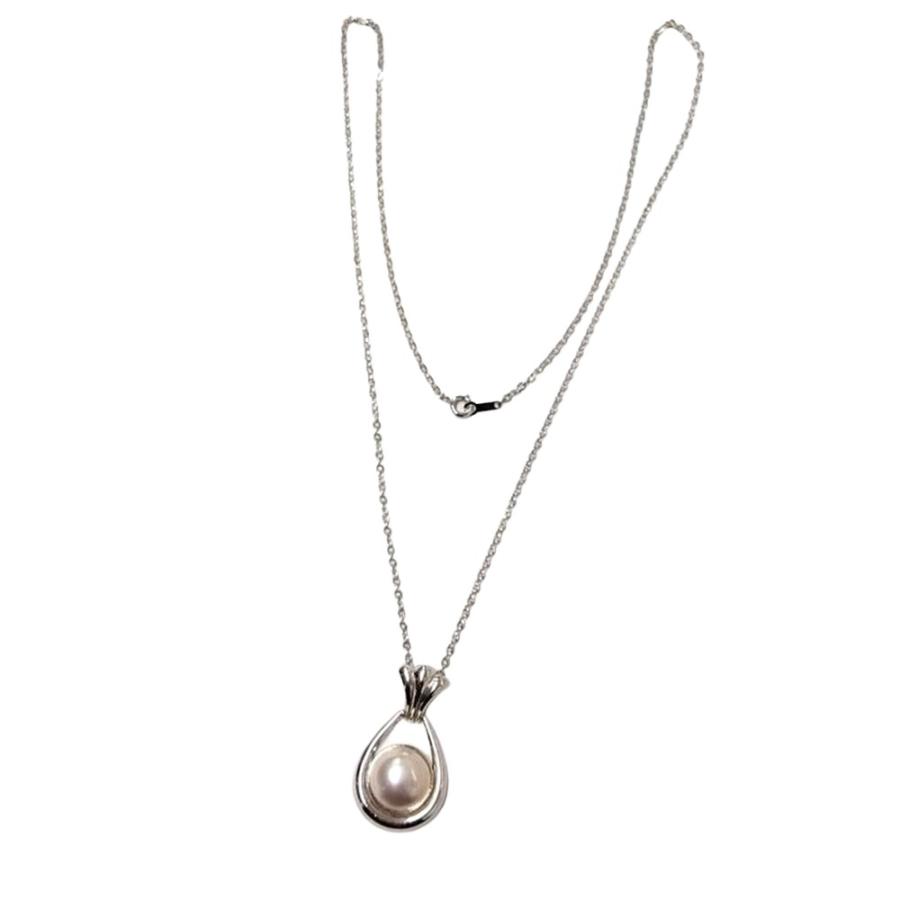 タサキ TASAKI ペアシェイプ ロング ネックレス SV925 11.5g