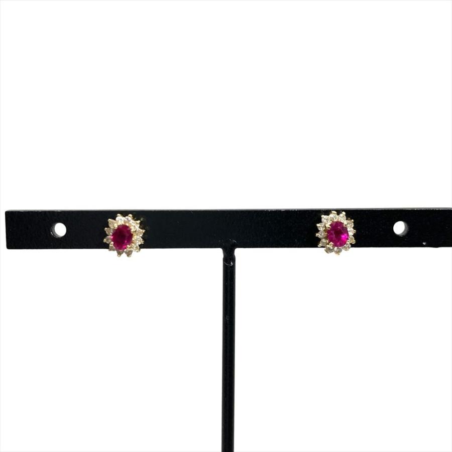 ジュエリーツツミ ピアス ルビー K18YG 1.0g ゴールド金具