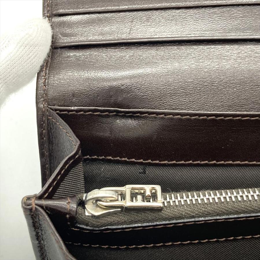 FENDI（フェンディ） ズッカ柄 長財布 キャンバス レザー ブラウン