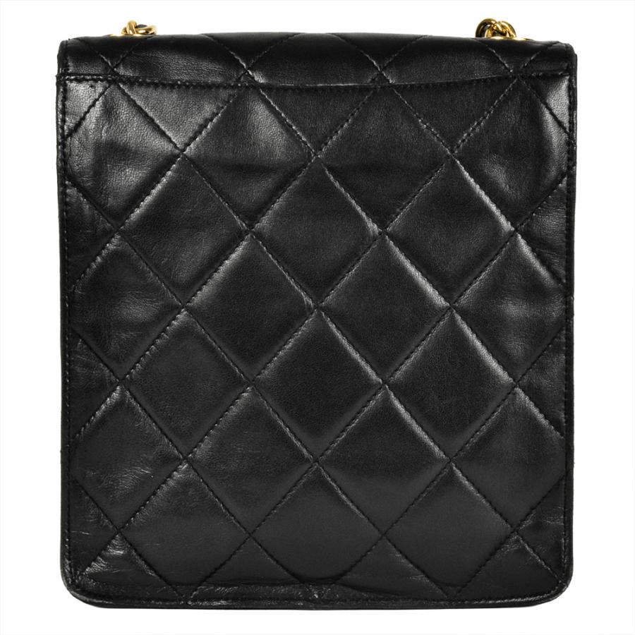 良品 CHANEL シャネル ココマーク マトラッセ ラムスキン チェーン ショルダー バッグ プッシュロック ブラック レディース k7004 CHANEL - 良品 CHANEL シャネル ココマーク マトラッセ ラムスキン