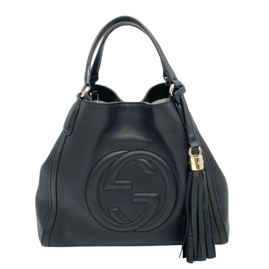 GUCCI（グッチ） ソーホー インターロッキングG ハンドバッグ レザー