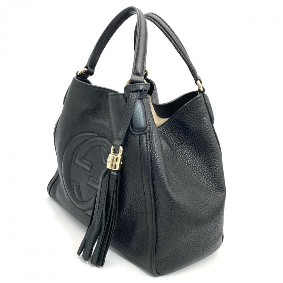 GUCCI（グッチ） ソーホー インターロッキングG ハンドバッグ レザー