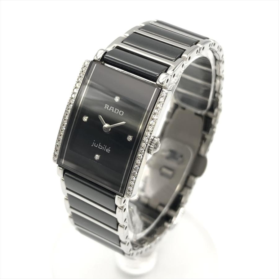 RADO クォーツ腕時計 ブラック/ゴールド RADO Centrix Diamonds Quartz (39.5mm) Black Dial / Black