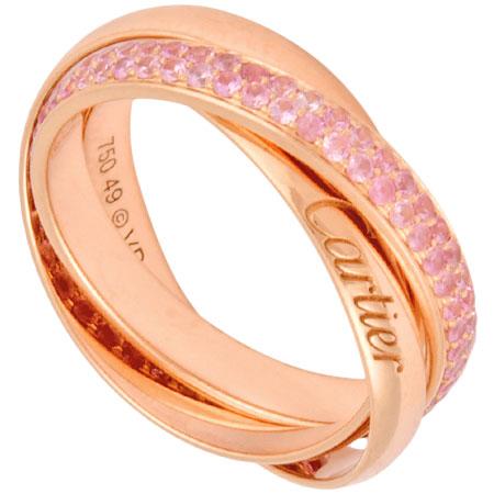 Cartier カルティエ トリニティ リング ピンクサファイア K18PG Cartier カルティエ トリニティ リング ピンクサファイア K18PG