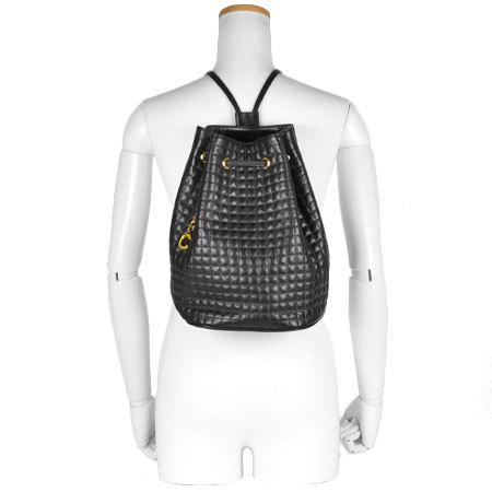 【未使用品】CELINE セリーヌ Cチャーム キルティング バックパック 黒 CELINE（セリーヌ） バックパック スモール Cチャーム キルティング