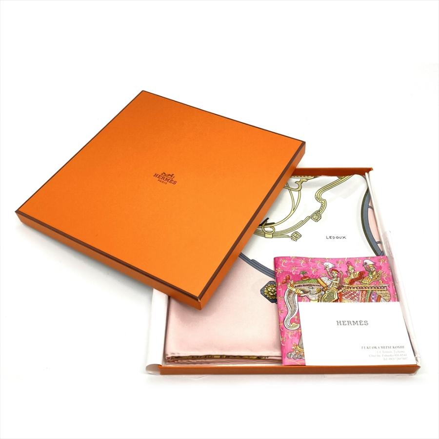 HERMES エルメス カレ 90 SPRINGS スカーフ シルク ピンク 馬車 HERMES エルメス カレ 90 SPRINGS スカーフ シルク ピンク 馬車