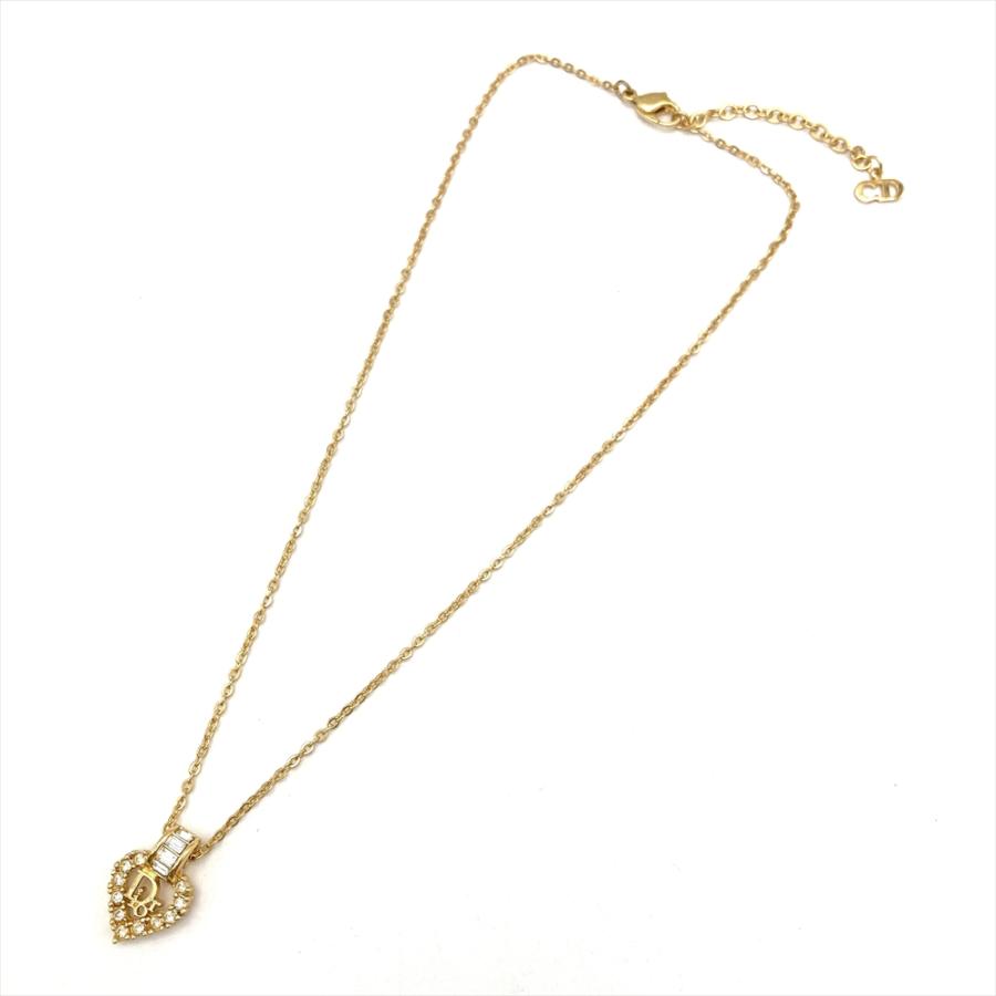 クリスチャンディオール Christian Dior ハート ロゴ ネックレス 