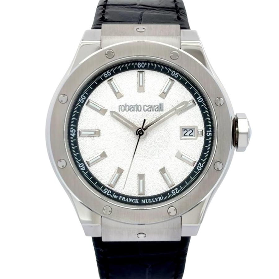 ロベルトカバリ Roberto Cavalli RV1G236 by FRANCK MULLER 腕時計 シルバー文字盤 SS 稼働品 メンズ【中古】 ロベルトカバリ Roberto Cavalli RV1G236 by FRANCK MULLER 腕時計