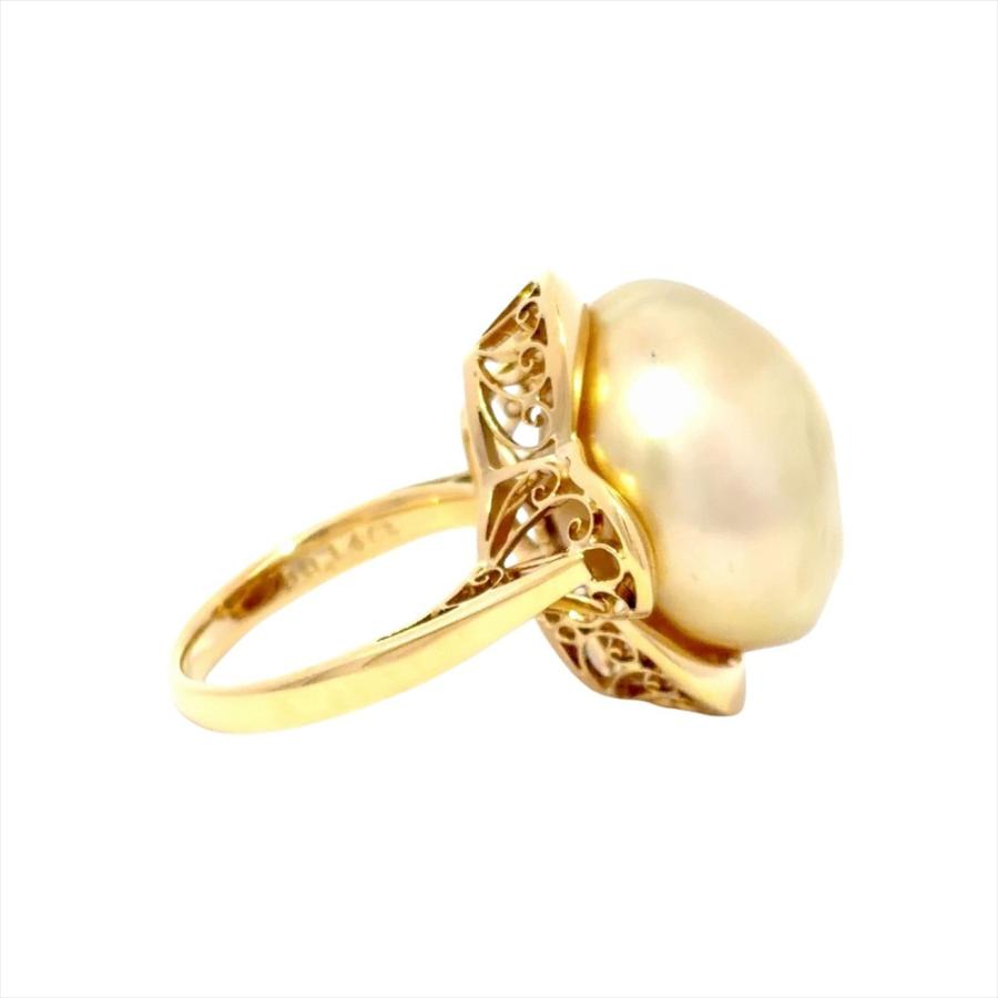 MIKIMOTO K18 金無垢 ダイヤ D0.50 石付 リング 指輪 箱付 MIKIMOTO【ミキモト】 K18白蝶ケシパール ダイヤモンドリング (NO