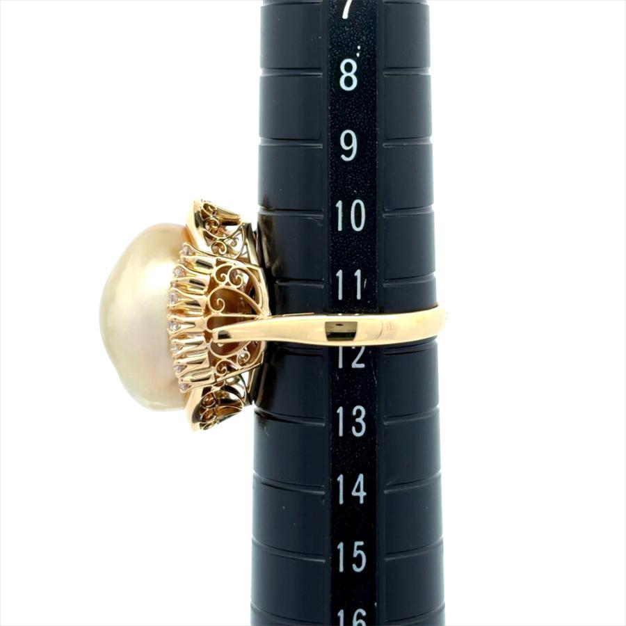 (★B061602) MIKIMOTO ミキモト リング パール ダイヤモンド MIKIMOTO（ミキモト） パール 17mm リング 指輪 ダイヤモンド 0.14ct