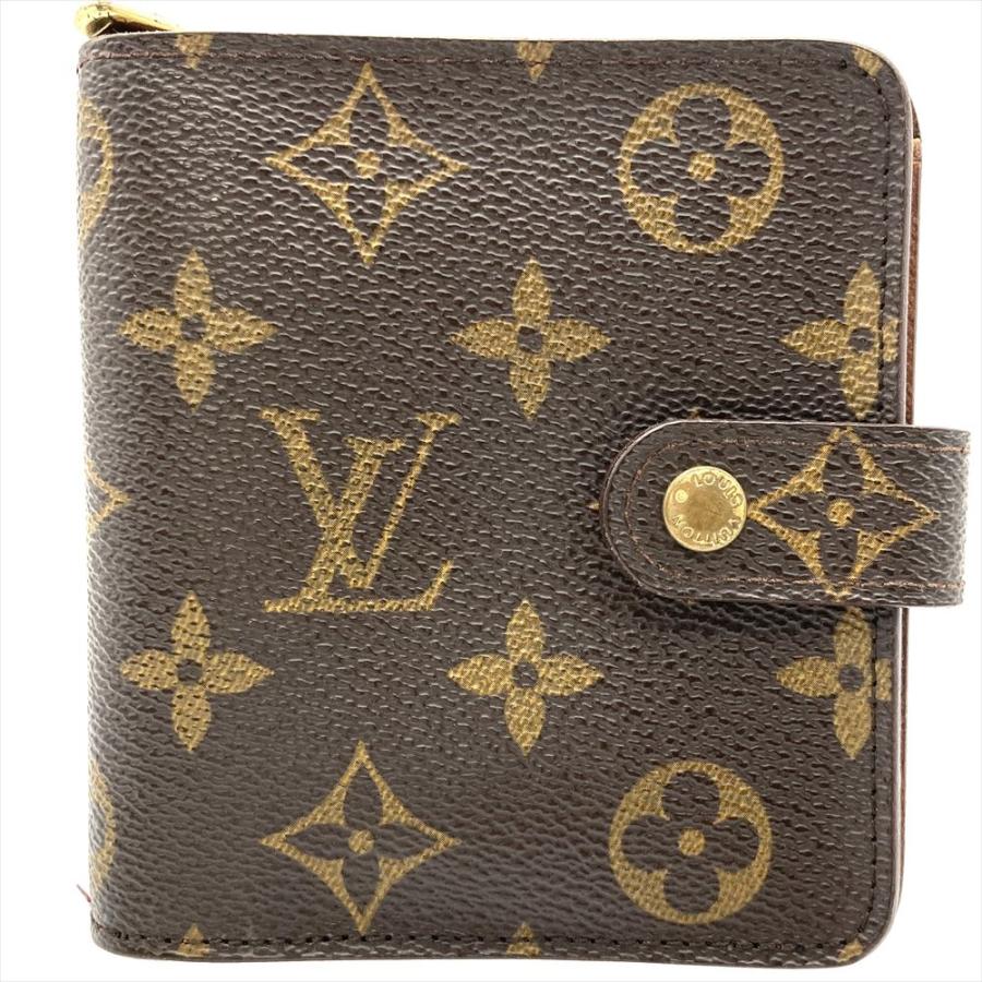 【正規品】ルイヴィトン モノグラム コンパクトジップ 二つ折り財布 ケース LOUIS VUITTON ルイヴィトン モノグラム コンパクトジップ 二つ折り