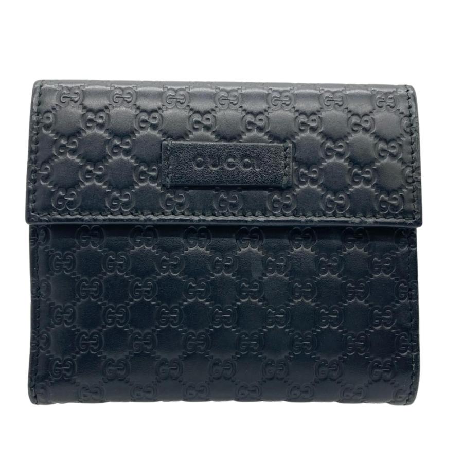 GUCCI（グッチ） 二つ折り財布 グッチシマ 464916 493075 ブラック