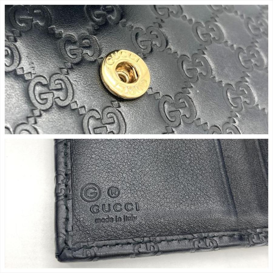 GUCCI（グッチ） 二つ折り財布 グッチシマ 464916 493075 ブラック