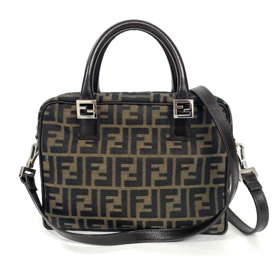 FENDI（フェンディ） ズッカ ハンドバッグ 2WAY キャンバス ブラウン