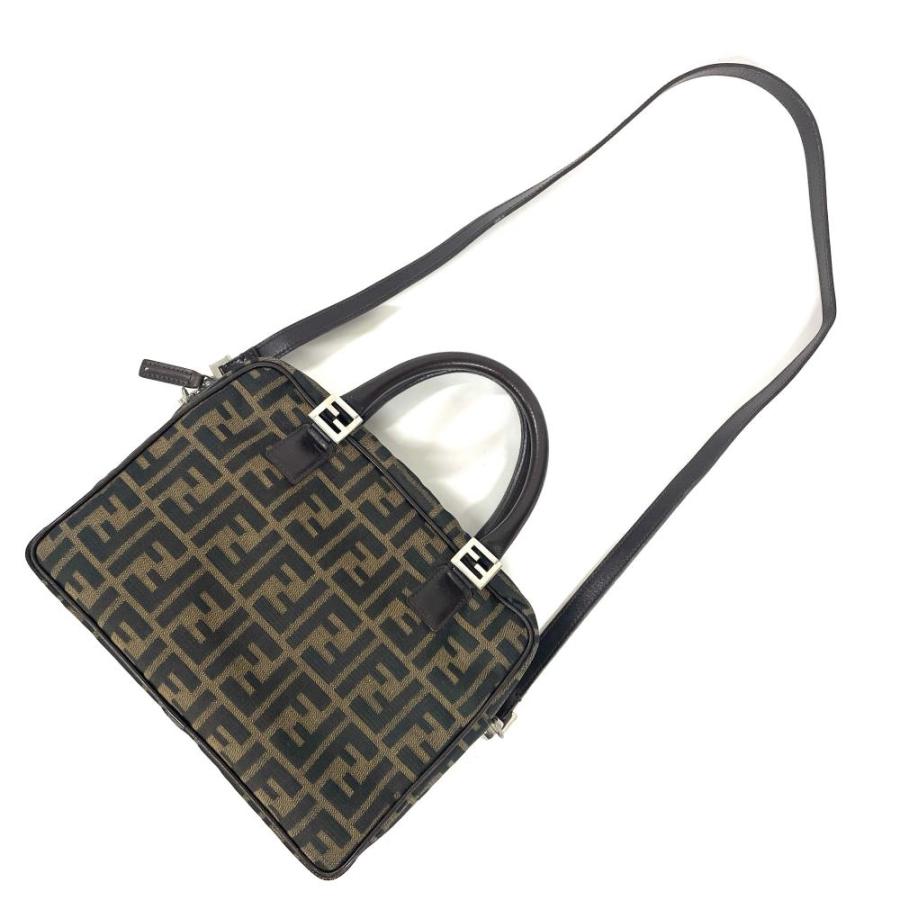 FENDI（フェンディ） ズッカ ハンドバッグ 2WAY キャンバス ブラウン