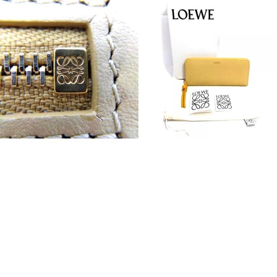 ロエベ LOEWE 長財布 ノット ジップアラウンド ウォレット ラウンドファスナー イエロー LOEWE（ロエベ） ノット ジップアラウンド ウォレット 長財布 カーフ
