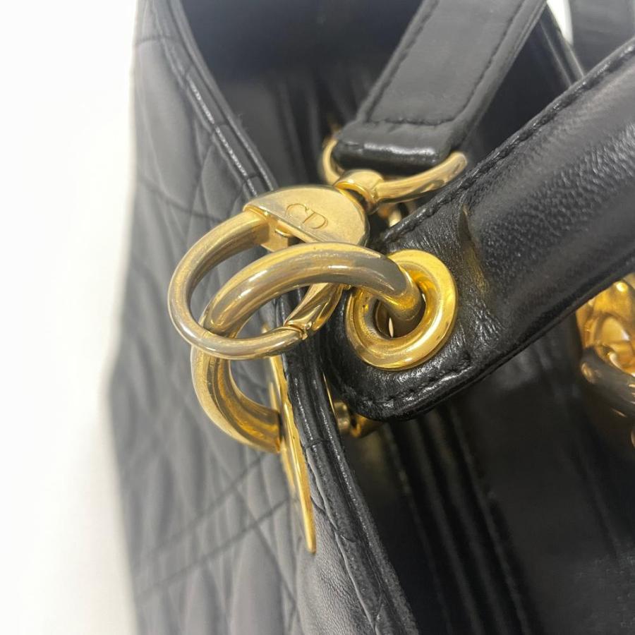Christian Dior クリスチャンディオール 2WAY レディディオール カナージュ ラージ ハンドバッグ ショルダーバッグ かばん 鞄 ラムスキン    ブラック 黒 ゴールド金具 レディース【中古品】 楽天市場】クリスチャン ディオール Christian Dior カナージュ レディ