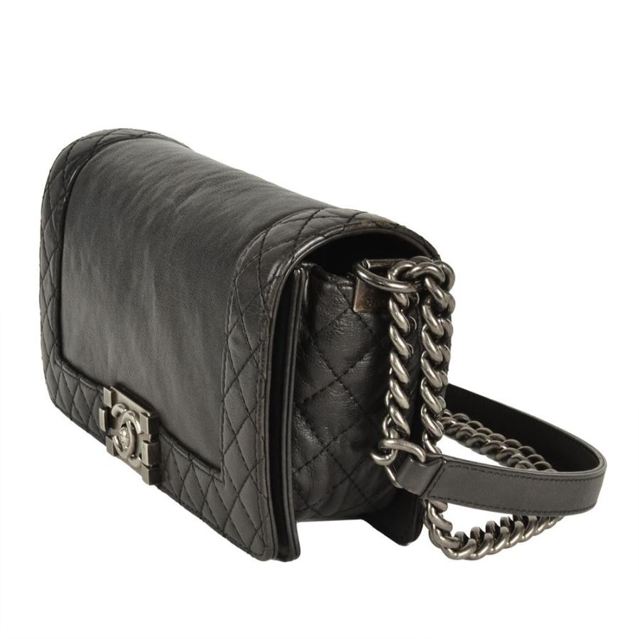 CHANEL ボーイシャネル カーフスキン ブラック ゴールド ショルダーバッグ BOY CHANEL シャネル ボーイシャネル ショルダーバッグ カーフ